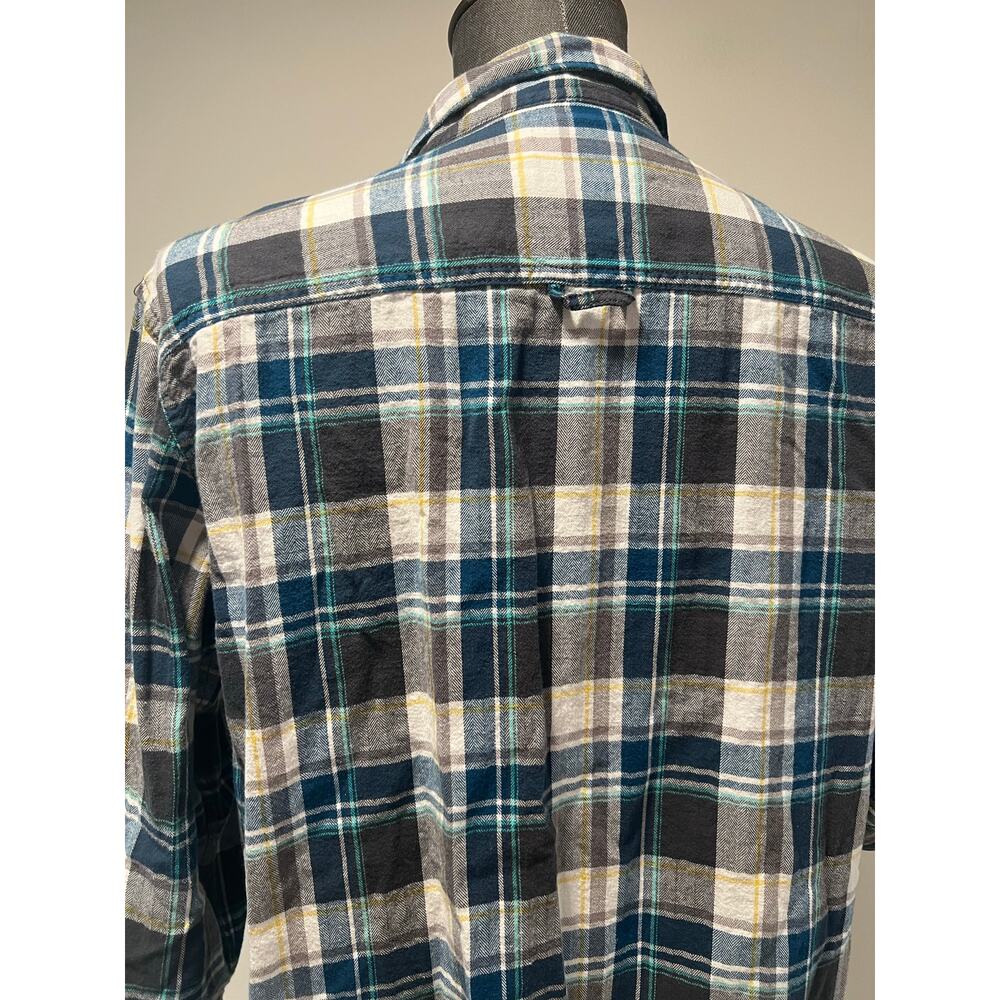 Urban Pipeline 100% Cotton Button Down Plaid Casual Shirt Blue Gray Large JL - Picture 6 of 12